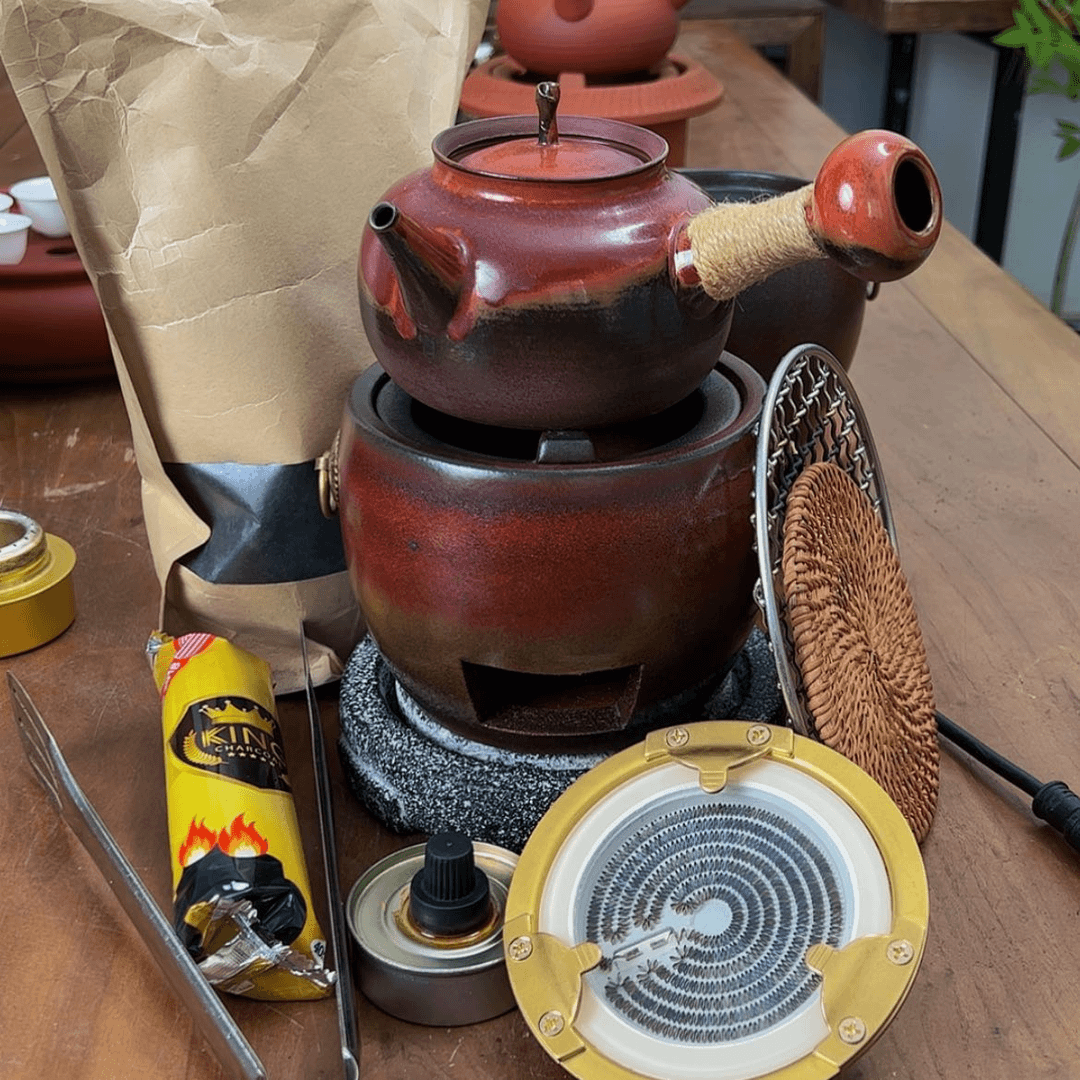 【闪购商品】复古炉加苹果壶加新款电炉10件套