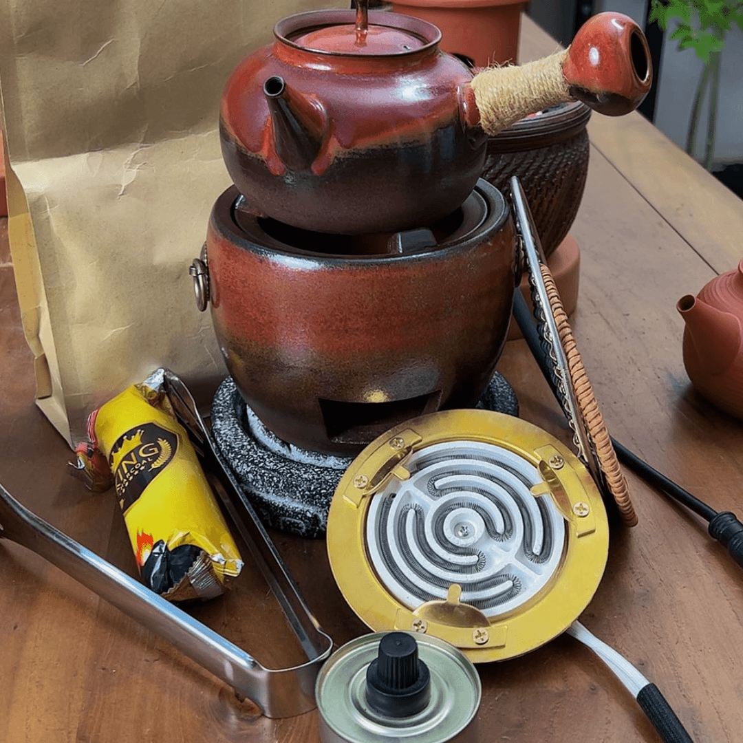 【闪购商品】复古炉加苹果壶窑变加新款电炉10件套