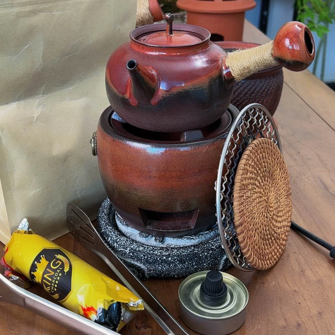 【闪购商品】复古炉 加苹果壶窑变9件套