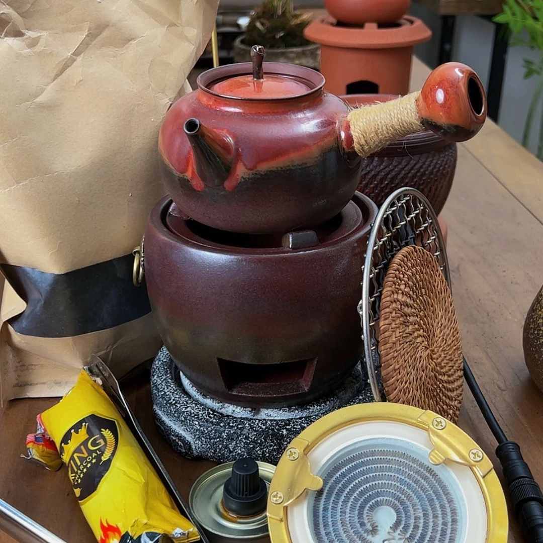 【闪购商品】复古炉加苹果壶加新款电炉10件套