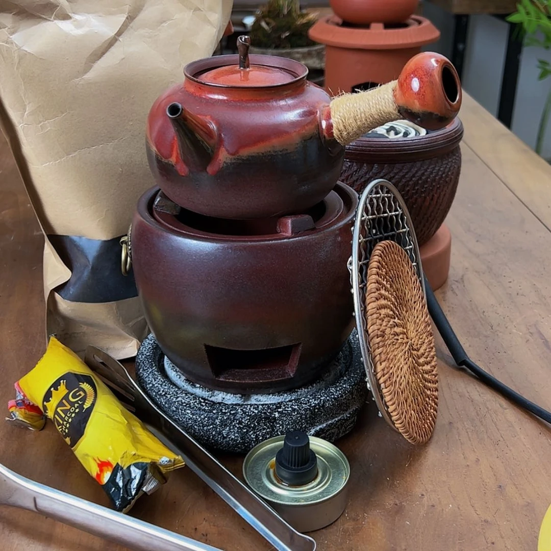 【闪购商品】复古炉加苹果壶窑变9件套