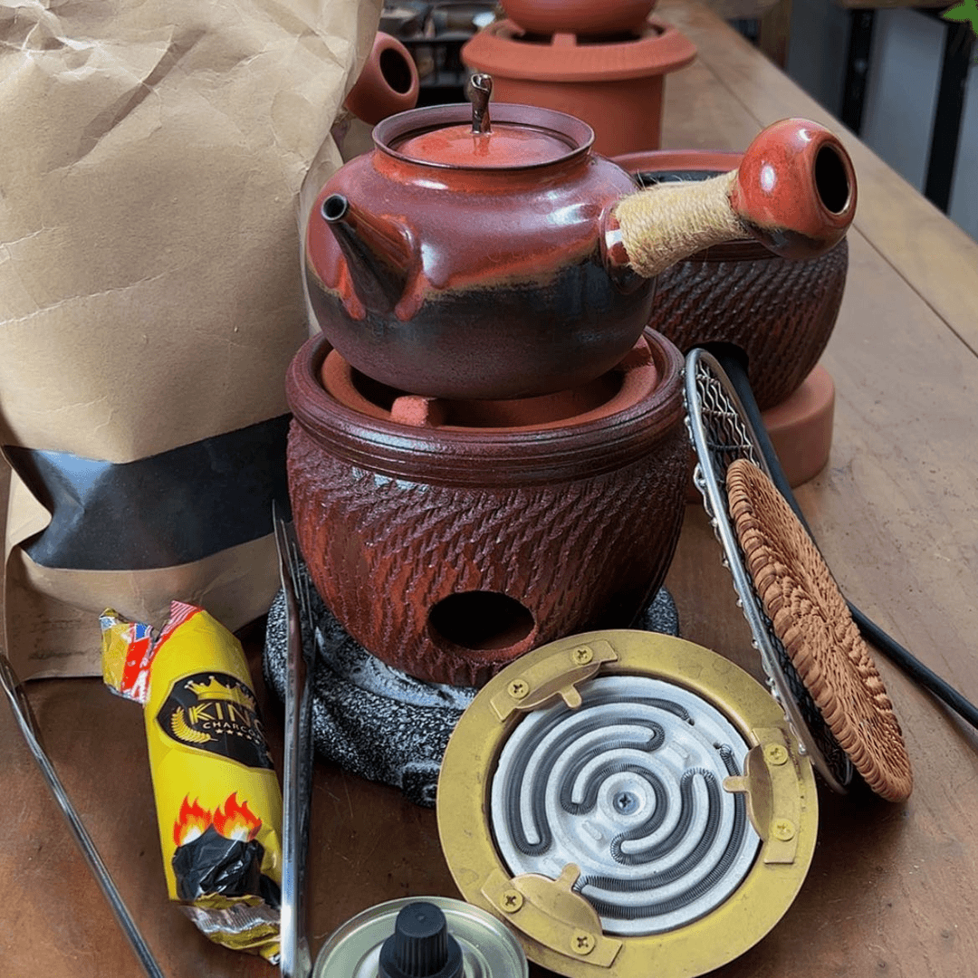【闪购商品】仿古炉加电炉加苹果壶10件套