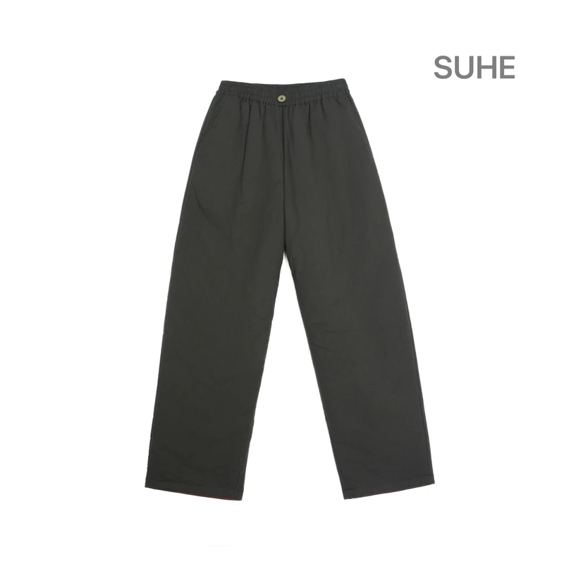 SUHE 高端百搭纽扣保暖夹棉棉裤