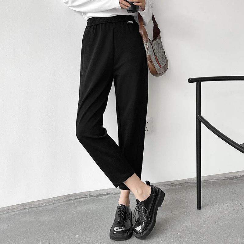 必魅-2024春季新款萝卜小黑裤显瘦休闲裤8737百搭哈伦裤