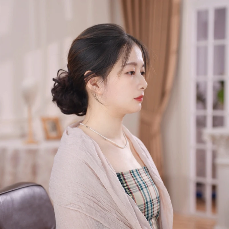 假发发圈女真发低丸子头假发圈懒人花苞头盘发器蓬松卷发圈