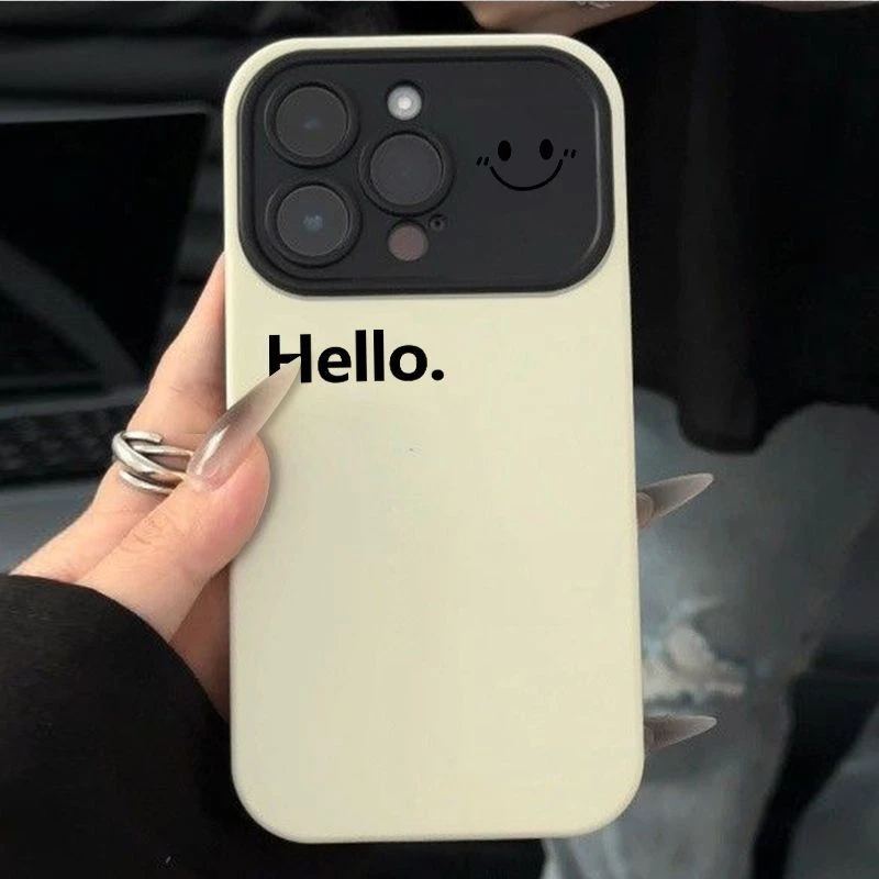 简约Hello新款iPhone14promax手机壳苹果13大视窗12/11全包xs软8p