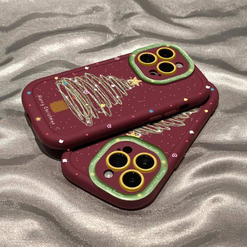 圣诞树适用苹果15ProMax手机壳iPhone14/13/12/11泡芙壳xr/xs软