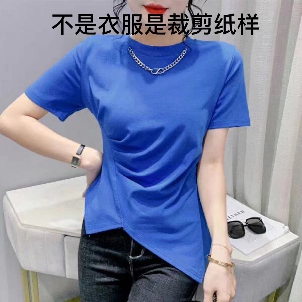 C8939纸样（全码（S-7XL(10个码）女士不规则开叉短袖裁剪纸样