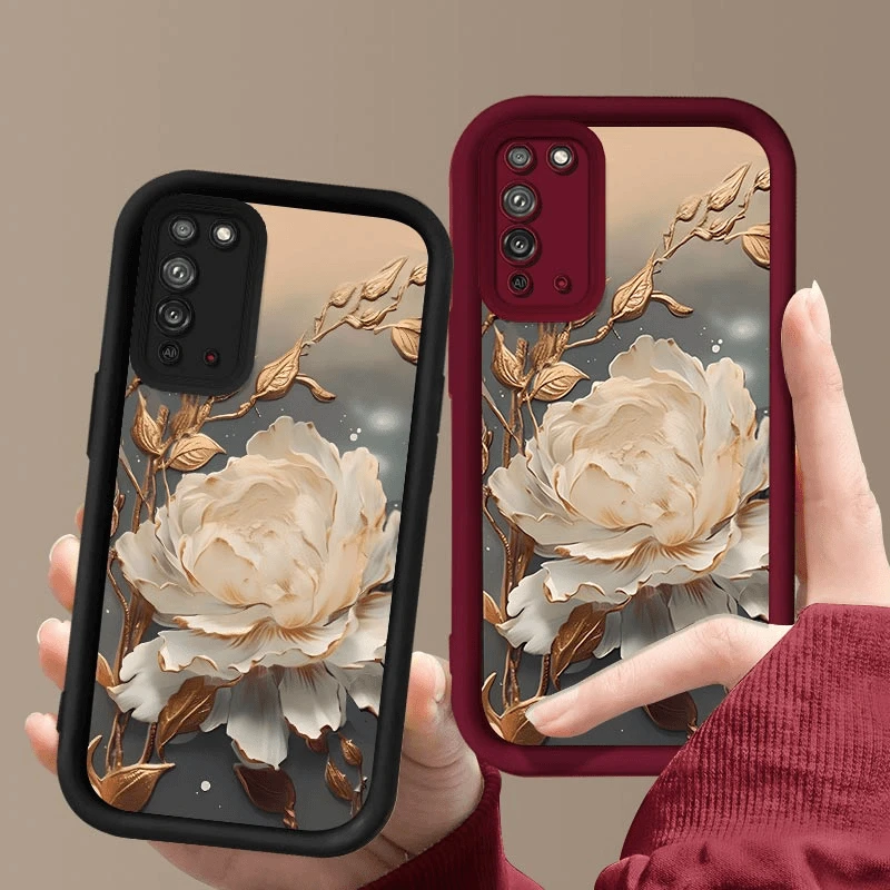 适用昙花盛开荣耀X10手机壳天眼阶梯高级感硅胶全包防摔软壳