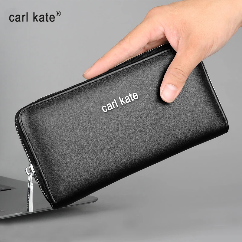 CarlKate/卡瑞凯特男士手拿包钱包长款拉链多卡位皮夹钱夹多功能