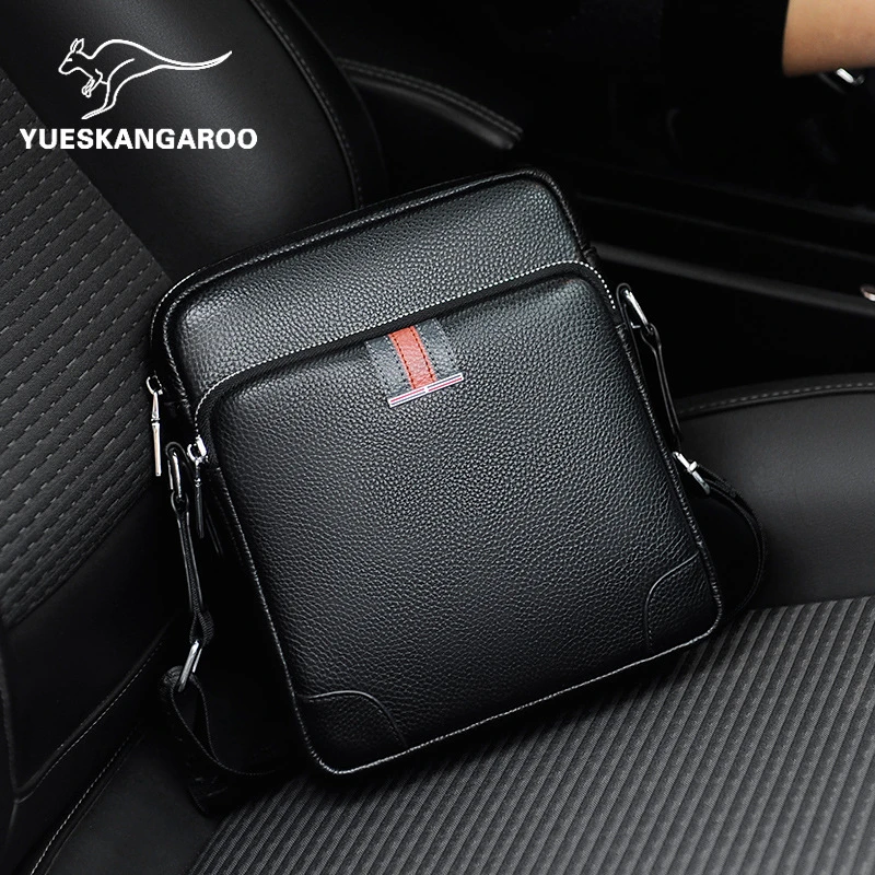 男包真皮单肩斜挎包头层荔枝纹牛皮时尚潮流外贸跨境质感商务百搭