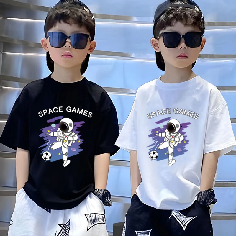 2024新款夏装男童短袖t恤宽松夏季中大童男孩帅气上衣潮韩版