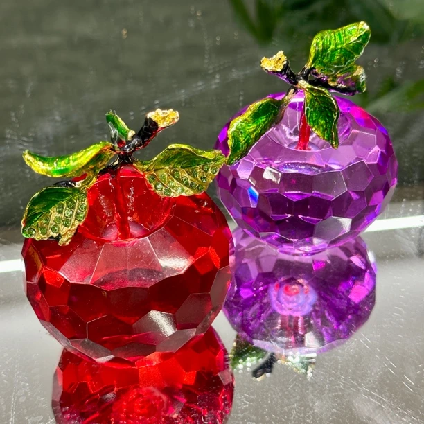 【摩登良品】水晶珐琅单个彩色苹果桌面摆件现代简约酒柜鞋柜装饰