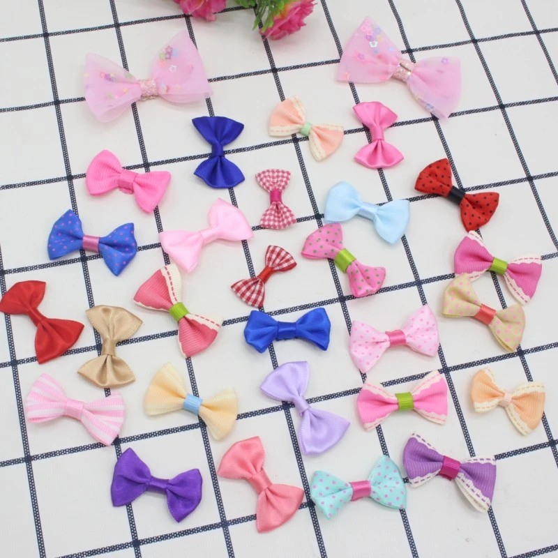 缎带蝴蝶结螺纹蝴蝶结DIY发饰衣服鞋子帽子配饰手工饰品配件多色