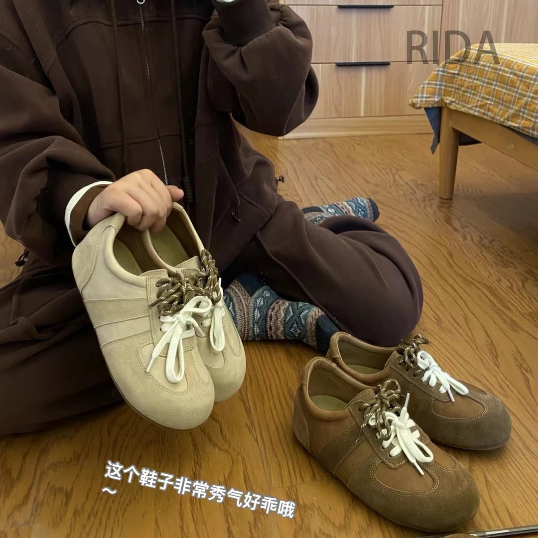 日褡双色鞋带内增高小巧秀气乖乖鞋I24休闲百搭小众0589-1清