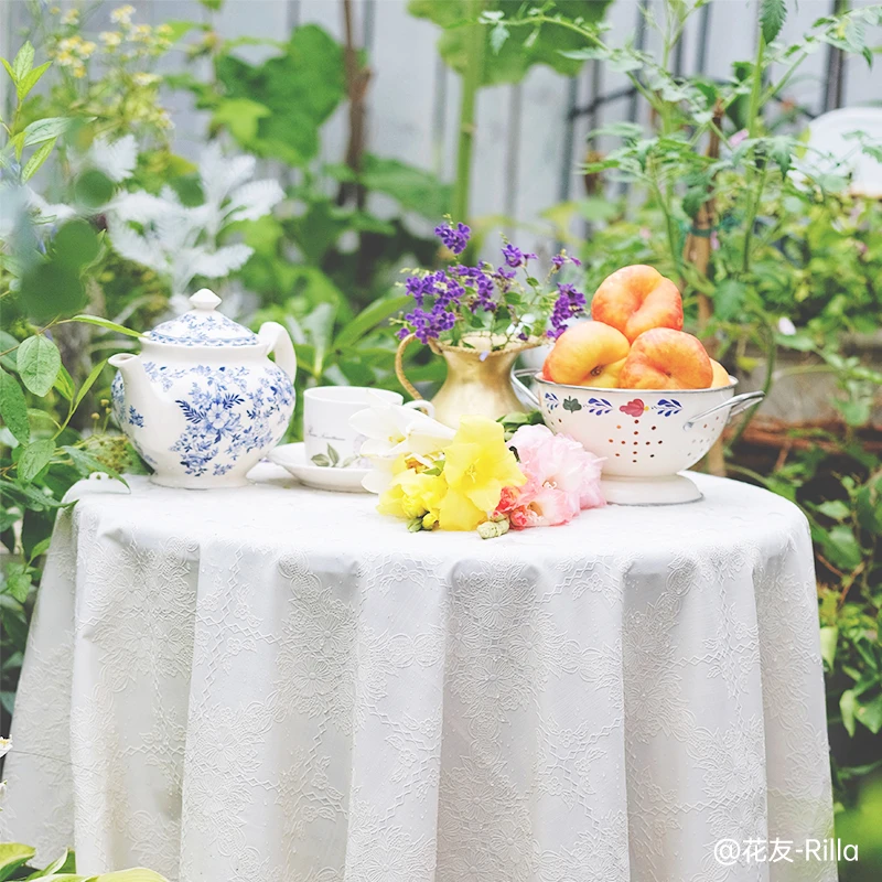 花园仿蕾丝桌布园艺用品免洗防水姬小菊波斯菊玫瑰图案装预卖