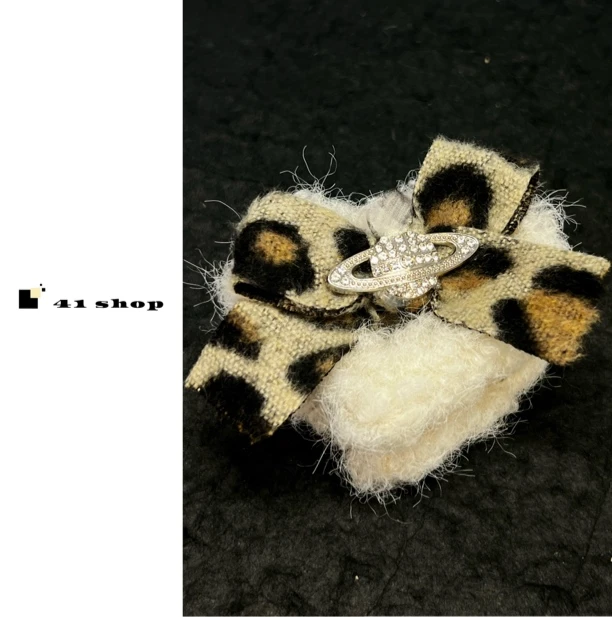 B无编号爱心豹纹蝴蝶结星球抓夹