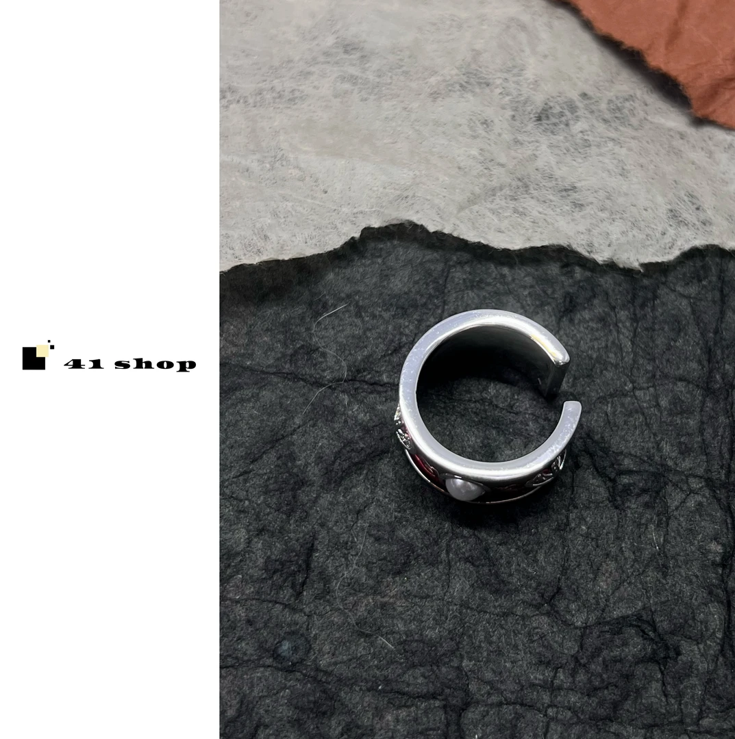 铜合金珐琅戒指 B无编号戒  土土宽戒红珠光滴油开口戒指