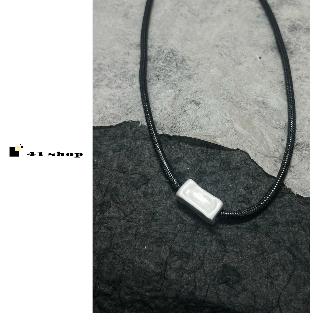 非金属布艺项链 A126 哑银色项链