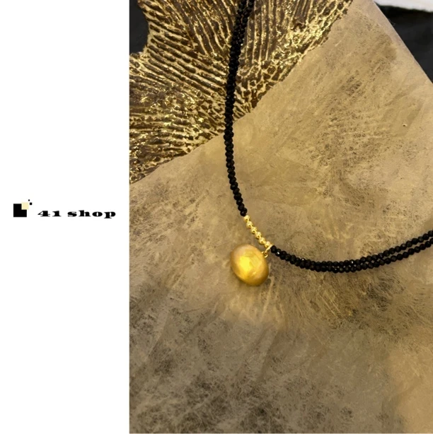 非金属布艺项链 【A153】妹妹黑金色撞色项链