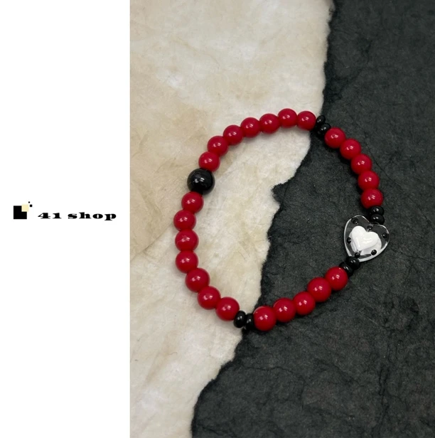 非金属仿珍珠手链 B无编号手  虹嘿波点爱心手链