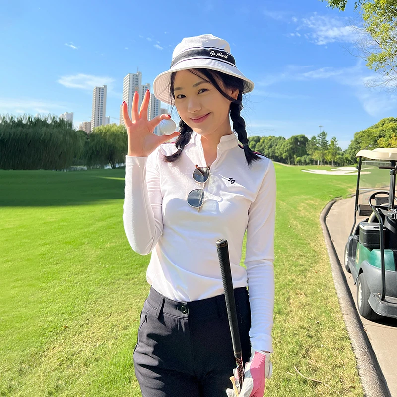 《秋冬长袖合集》高尔夫服装女款修身显瘦球服透气内搭韩版上衣女款