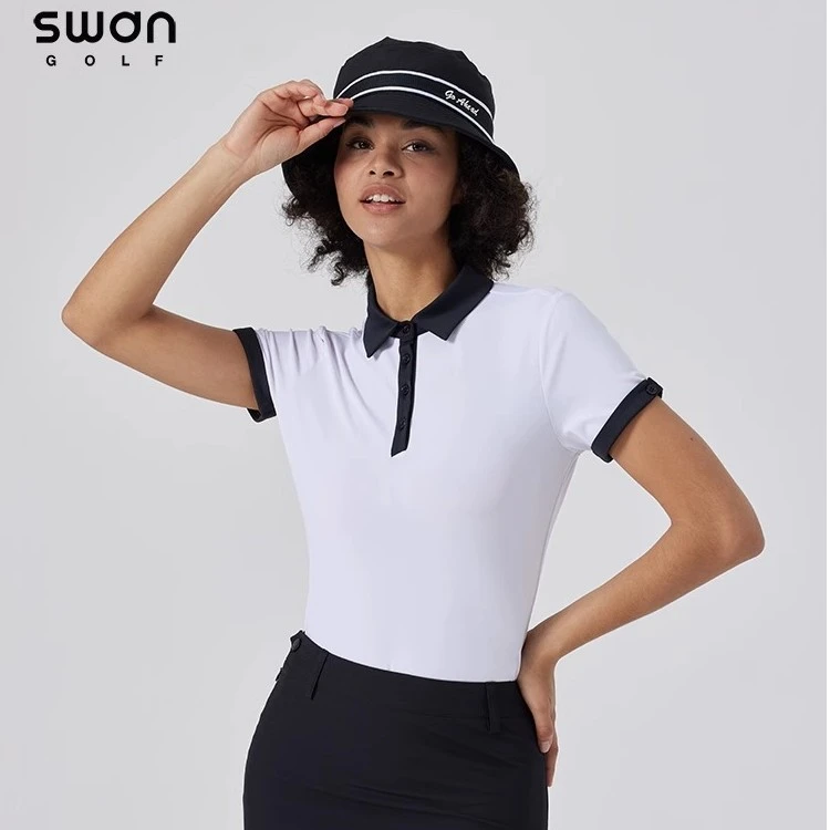 高尔夫服装女夏季新款短袖韩版T恤高弹力修身显瘦上衣短裙服装女