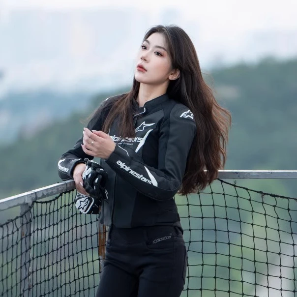 a星摩托车女士骑行皮衣防摔机车服骑士服骑行服女FASTER V3防护