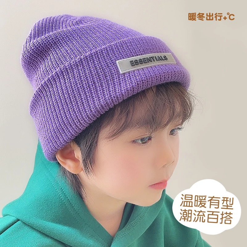 儿童针织帽秋冬季帽子男童女童宝宝洋气防风保暖套头帽新款毛线帽