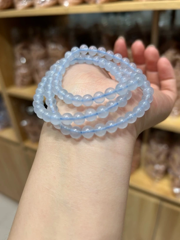 精品海蓝宝6毫米多圈手串