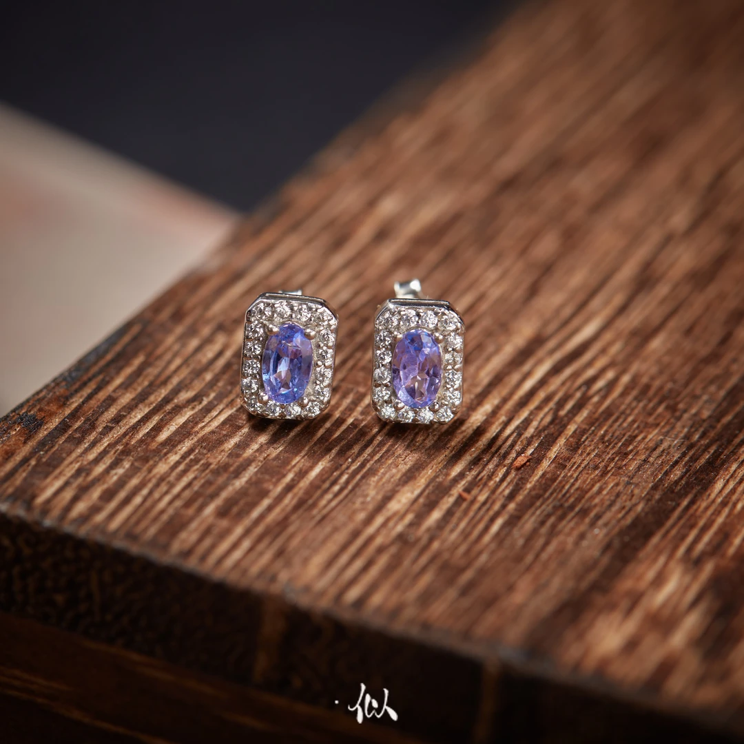 【坤灵】·似梓珠宝·坦桑石耳钉  SZCC470432