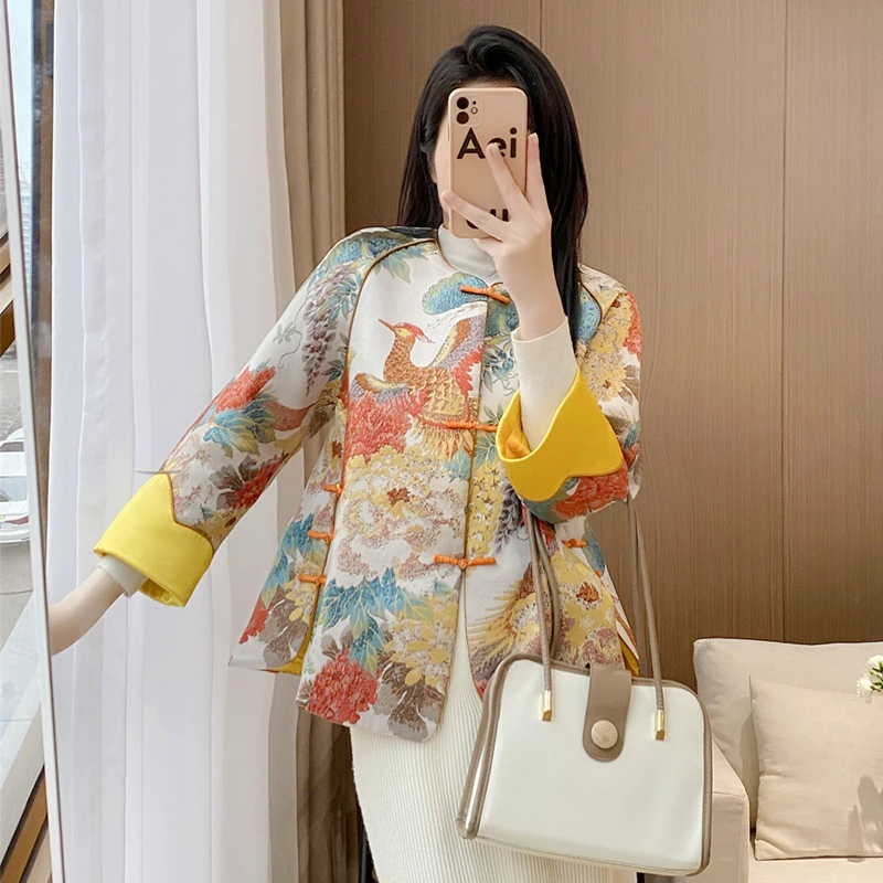 唐装女装中国风高端气质年轻款复古夹棉加厚中式外套上衣棉袄秋冬