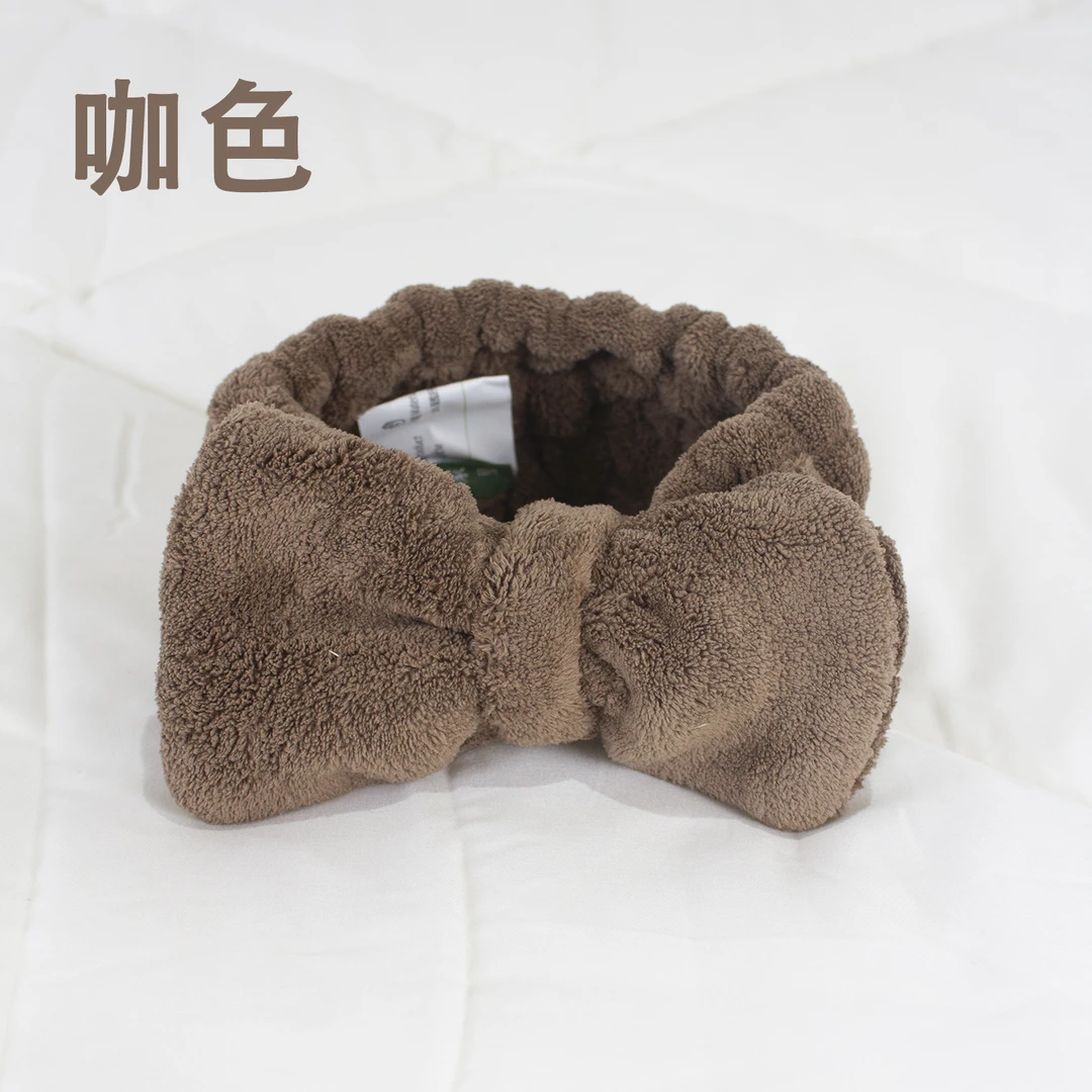蝴蝶结珊瑚绒洗脸发箍【14277哎呦家高】