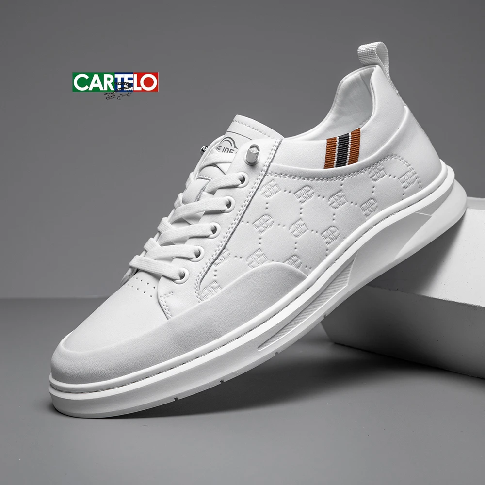 CARTELO/卡帝乐鳄鱼运动休闲时尚百搭透气软底皮鞋小白鞋男鞋
