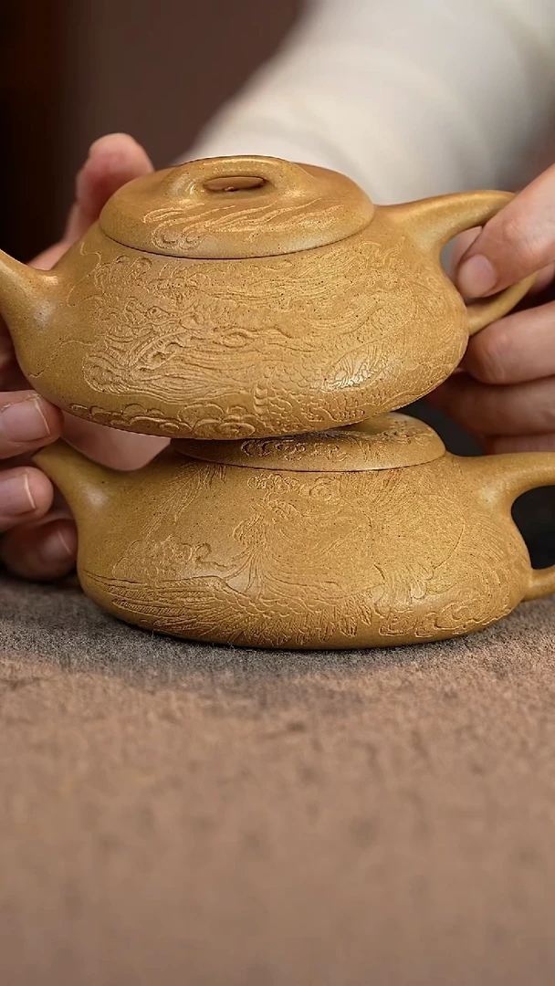 【闪购商品】紫砂茶壶梨皮黄纳瓢一对儿