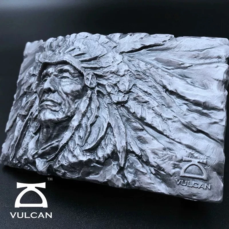 食肉者 Vulcan伏尔甘酋长腰带扣印第安民族925银复古手工雕刻礼物