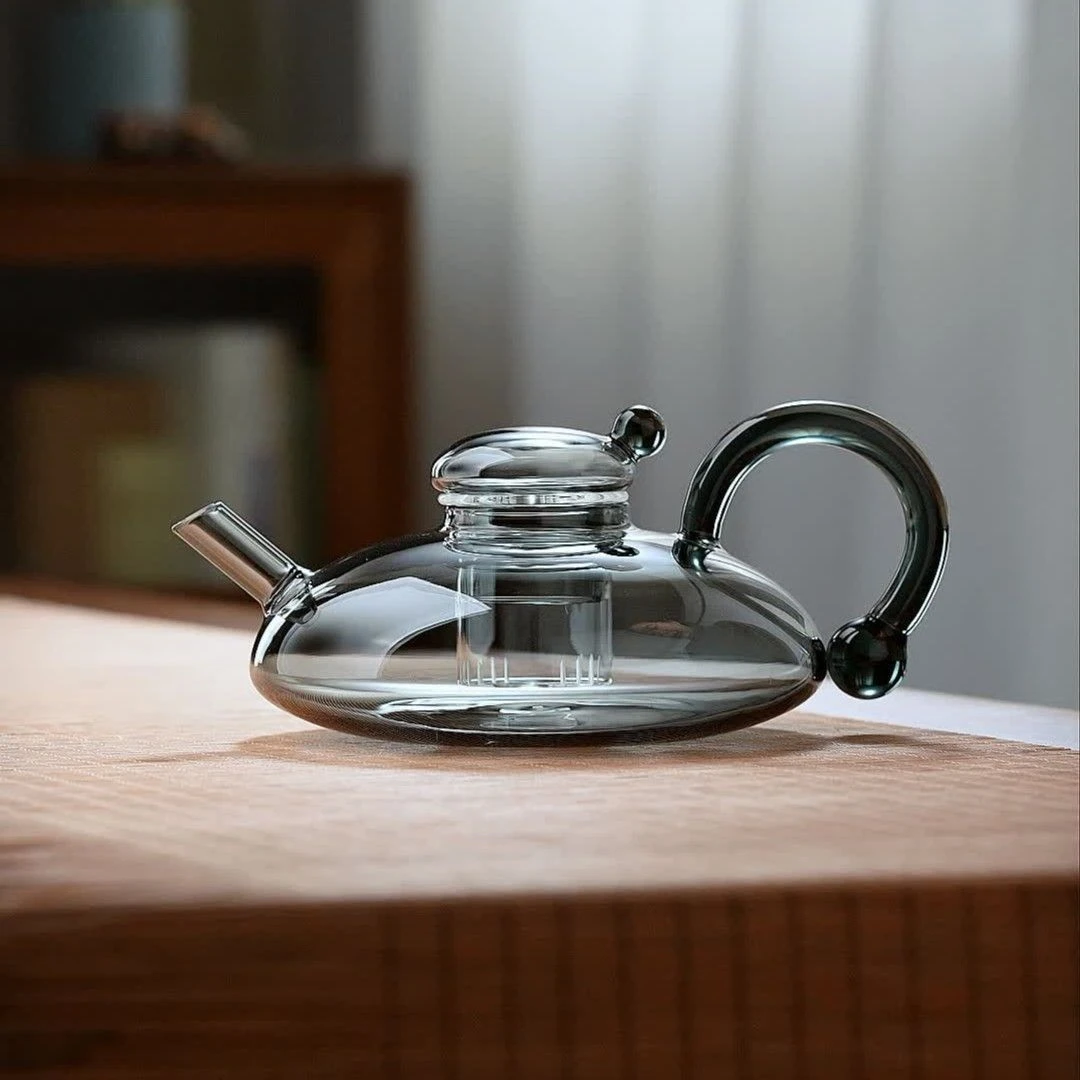 北欧轻奢风玻璃茶具套装煮花茶电陶炉煮茶壶高档欧式鼠尾茶咖壶