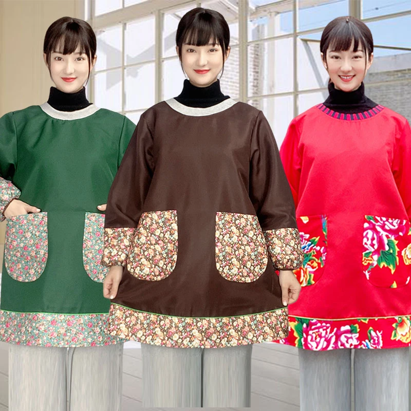 【30194直播专享】反穿衣罩衣厨房防污防水成人家用长袖围裙做饭