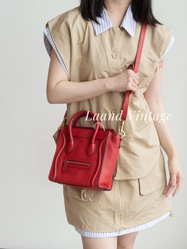 95新 Celine/思琳 红色笑脸包/04766/Laand中古