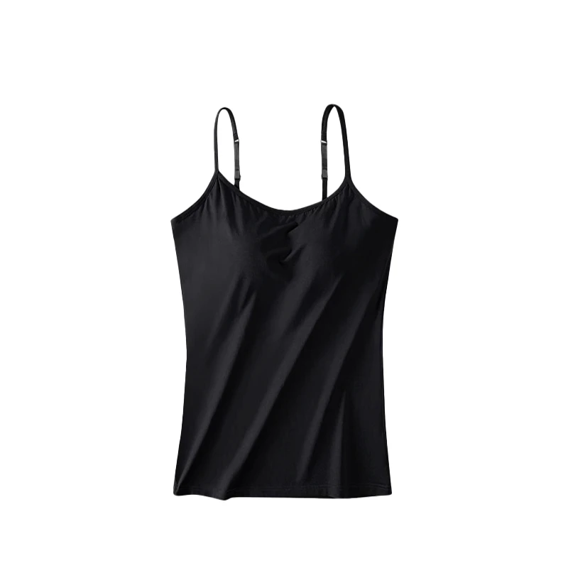 百搭舒适亲肤柔软背心时尚女黑色修身吊带背心XMJBX02