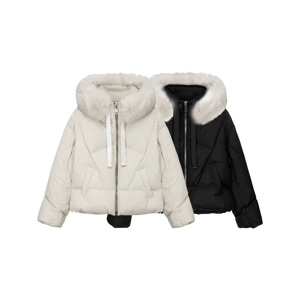 【新品上市】轻奢百搭保暖舒适羽绒服时尚休闲女士连帽鹅绒服YF0315