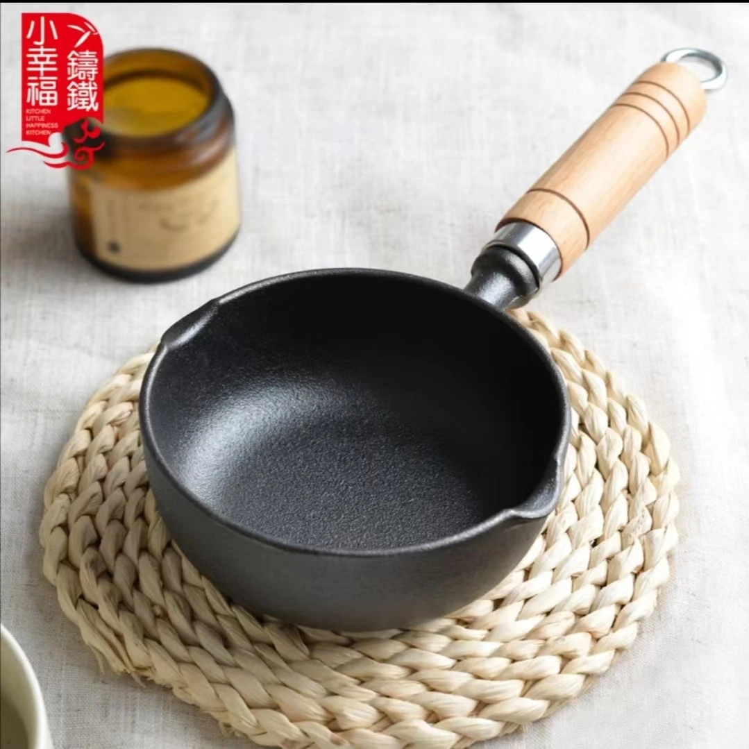 [名匠]新款13*5铸铁无涂层加深热油锅煎蛋锅电磁炉燃气炉通用