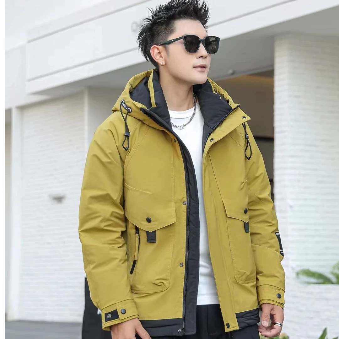 冬季情侣款城市机能风大口袋工装短款羽绒外套时尚休闲百搭