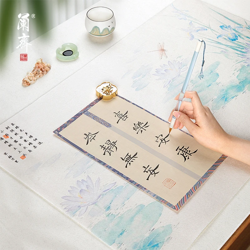 小清新彩绘毛毡垫书法文房四宝画毡布毡毛笔字加厚练字专用书画垫