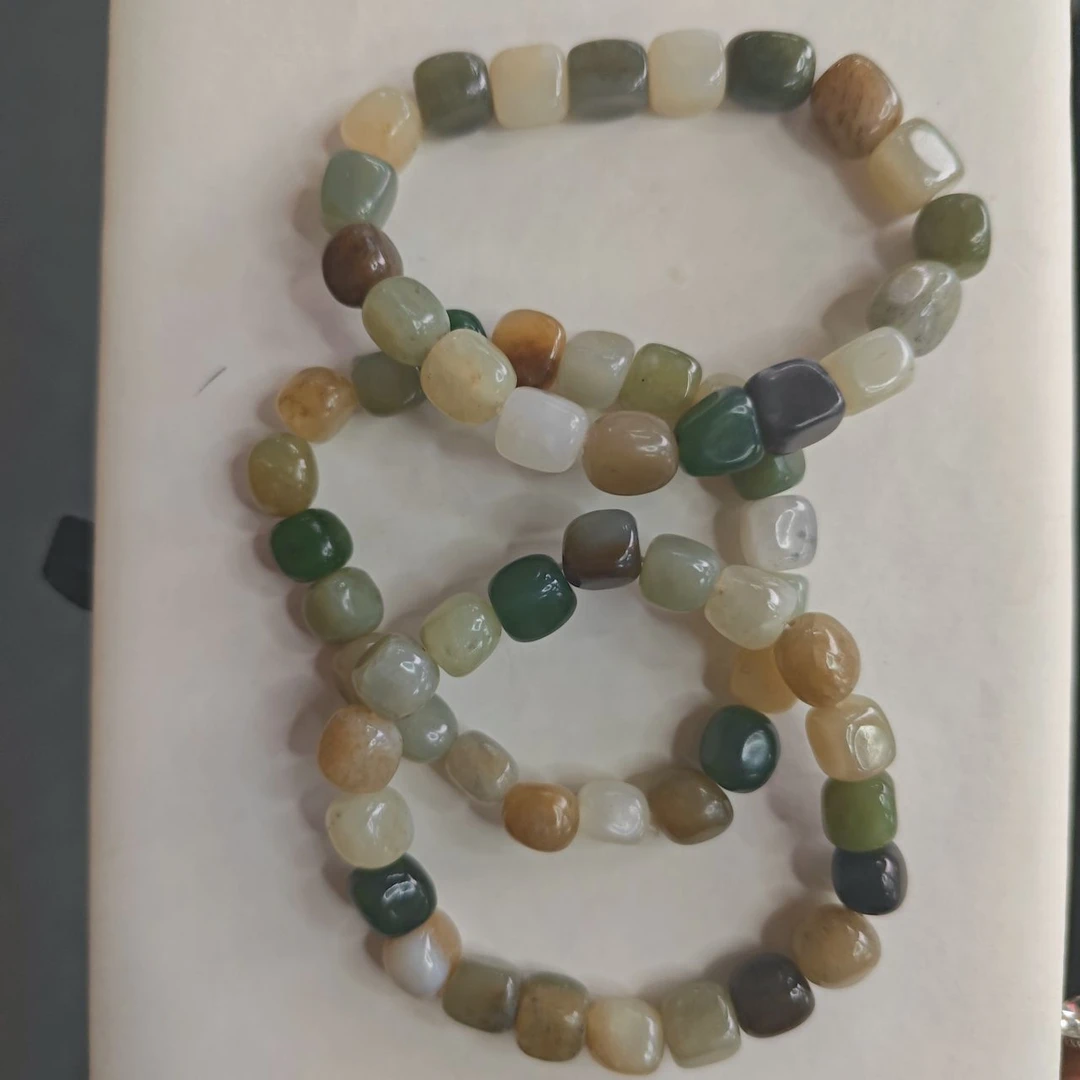 【十一臻选】天然和田玉随型多宝手串   颜色多样拍一发一    xw