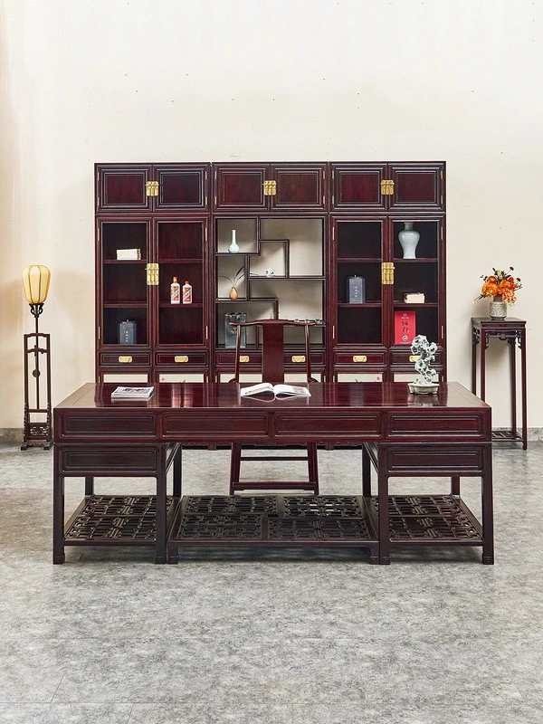 2.4米办公桌二件套 明式书桌办公桌红木家具尺寸238*96*85