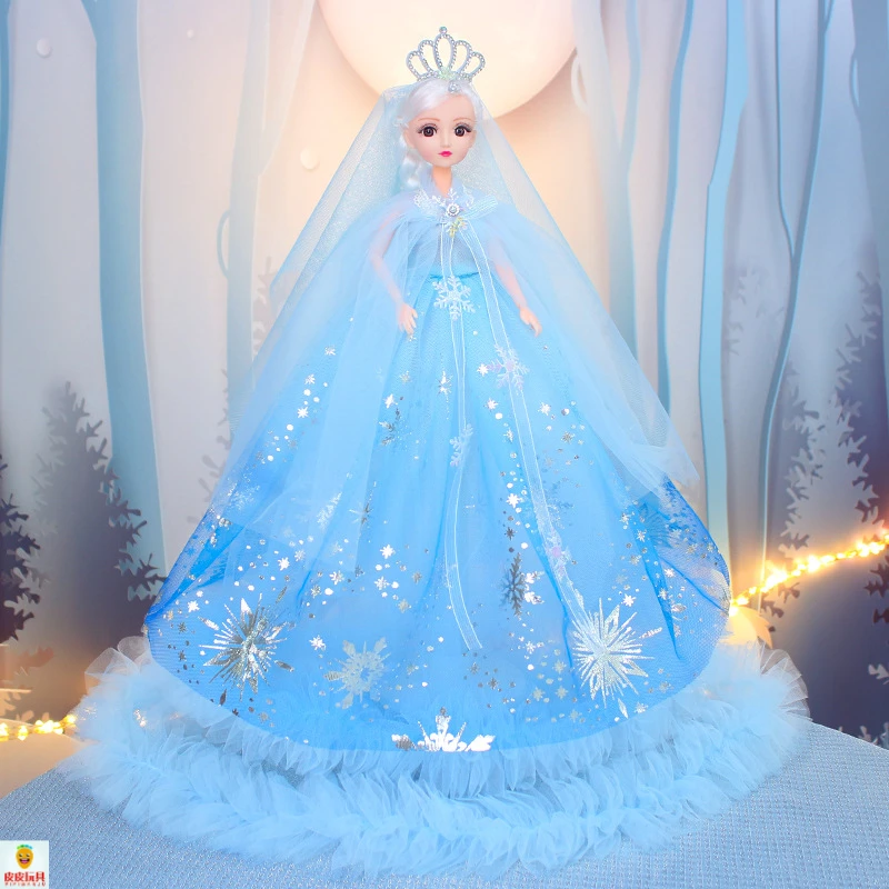 白雪公主玩具艾莎公主芭比娃娃大号精致可动摇摆女孩儿童生日礼物