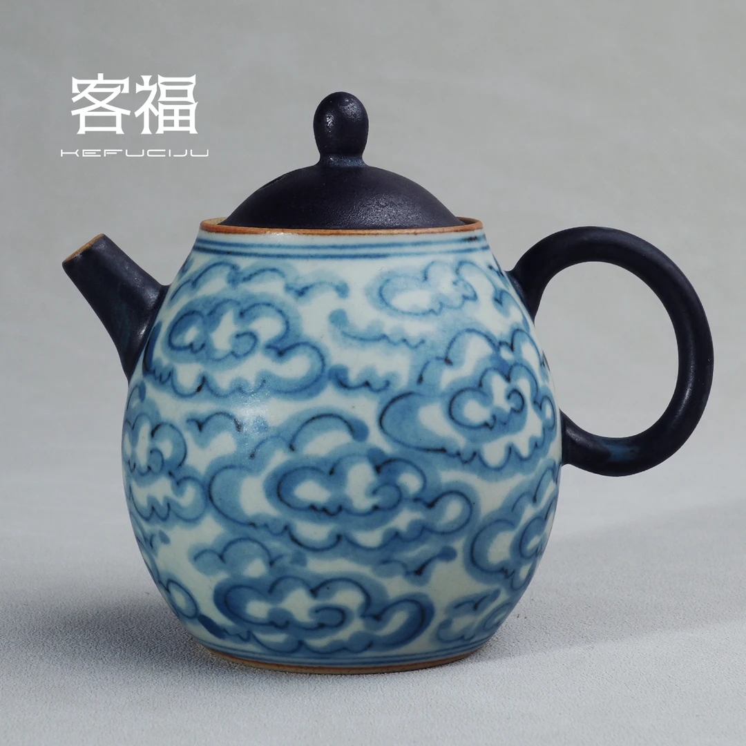 客福 景德镇朴云堂青云系列德镇复古清末青花瓷养壶茶壶茶杯茶壶