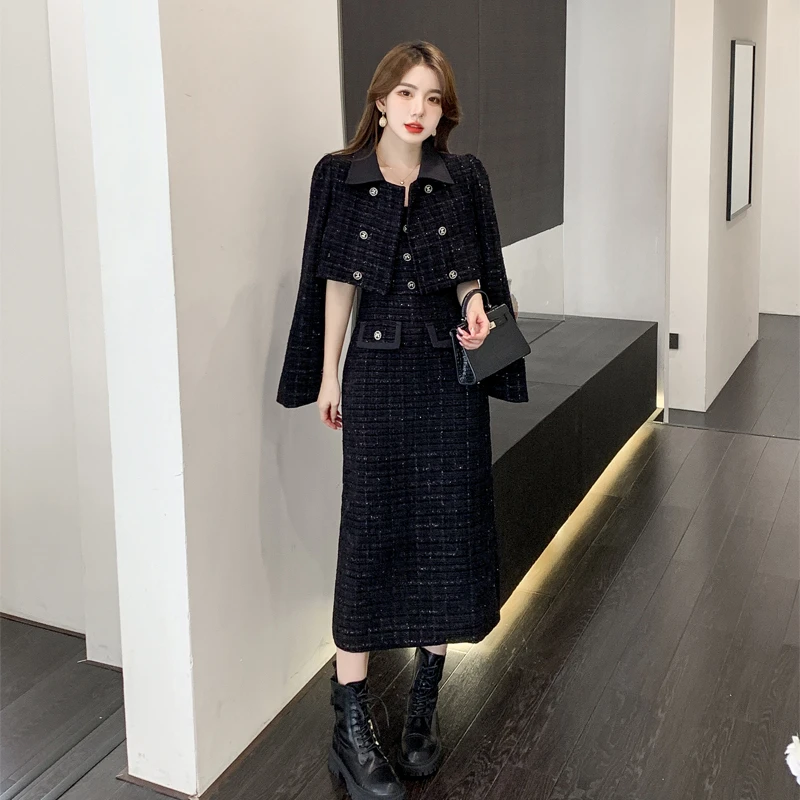 【宝藏】大码女装冬季新款微胖mm显瘦胖妹妹气质小香风两件套装
