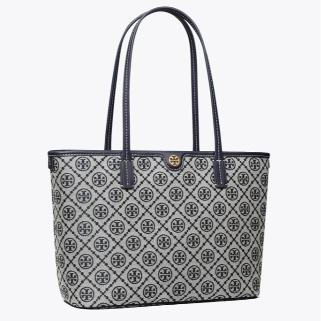 tory burch小号蓝色老花提花子母托特152299-405